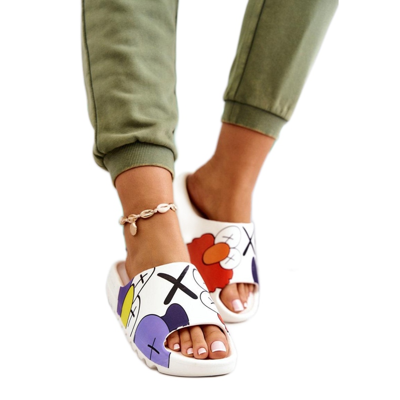 Infradito da donna con stampa Bianca