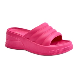 Ciabatte con plateau da donna Fucsia rosa