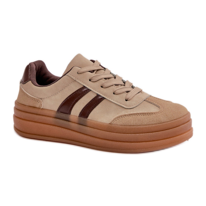 Scarpe sportive con plateau marroni marrone