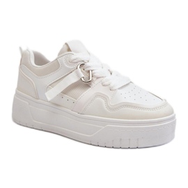 Scarpe sportive con plateau bianche bianco