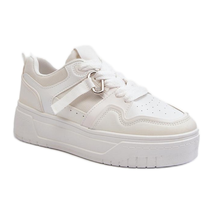Scarpe sportive con plateau bianche bianca