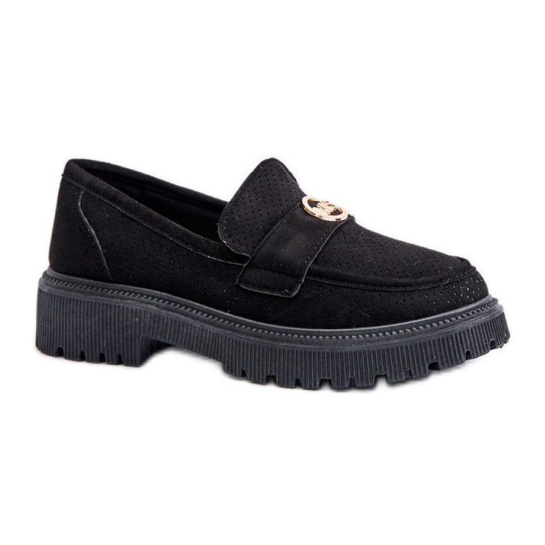 Mocassino con dettaglio oro Nero
