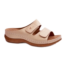 Infradito da donna beige con suola piatta