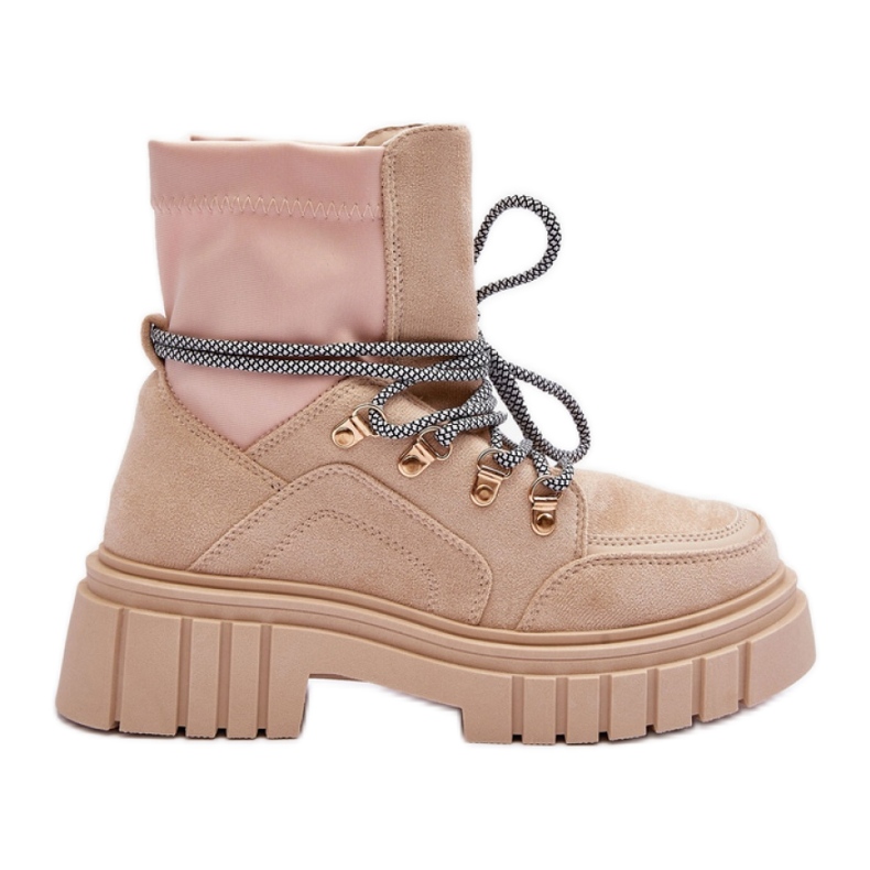 FB3 Stivaletti da donna in camoscio beige