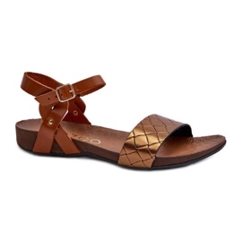 Sandali in pelle da donna Zazoo Rame marrone