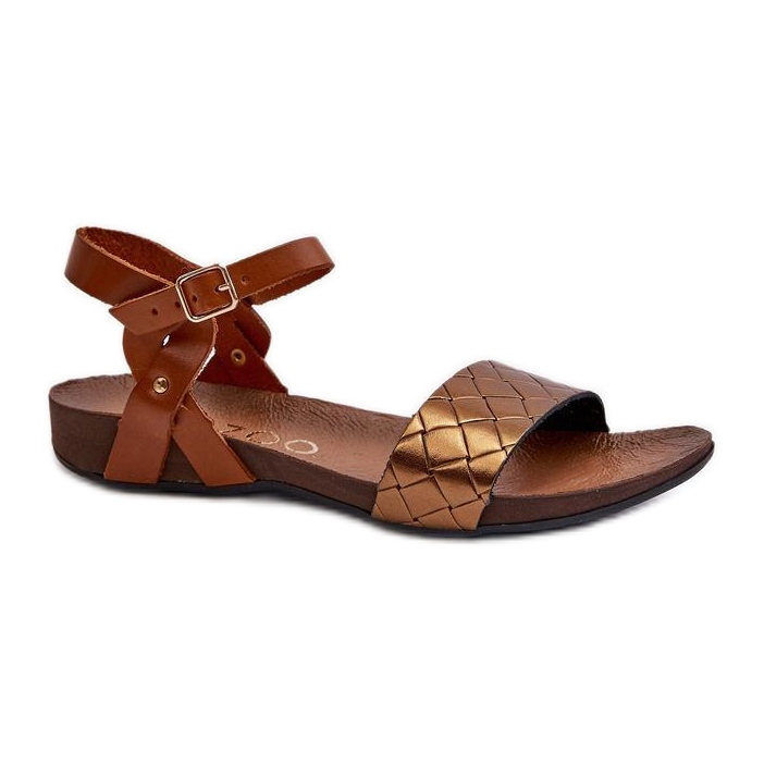 Sandali in pelle da donna Zazoo Rame marrone
