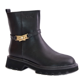GOE Stivaletti da donna in pelle con cintura Nera nero