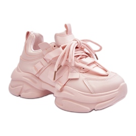 Scarpe sportive rosa con suola massiccia
