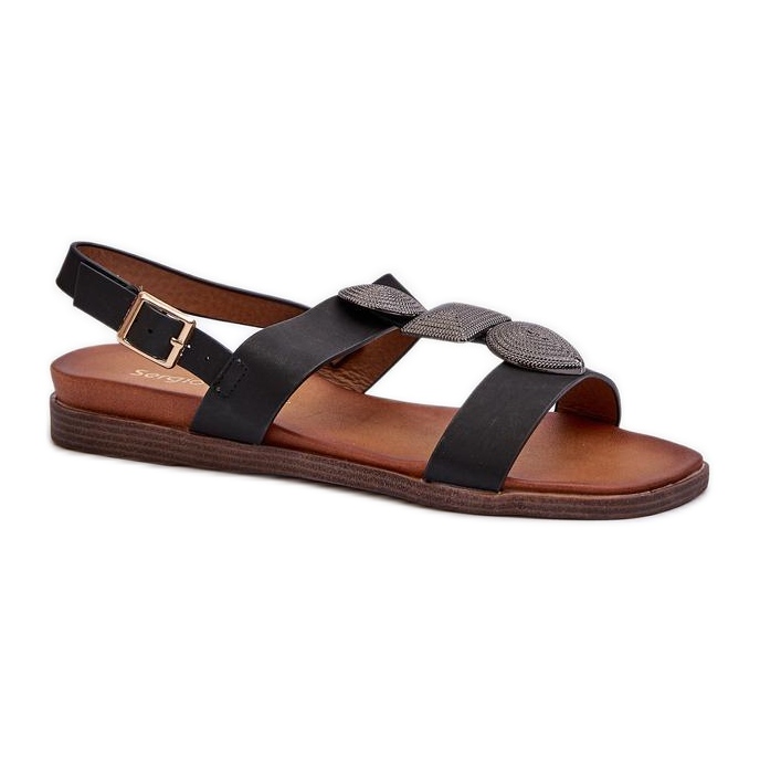 Sandali da donna con decorazioni Sergio Leone Nero
