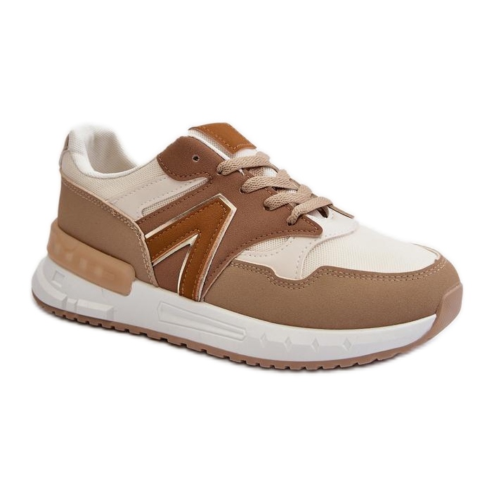Scarpe sportive con plateau marroni marrone