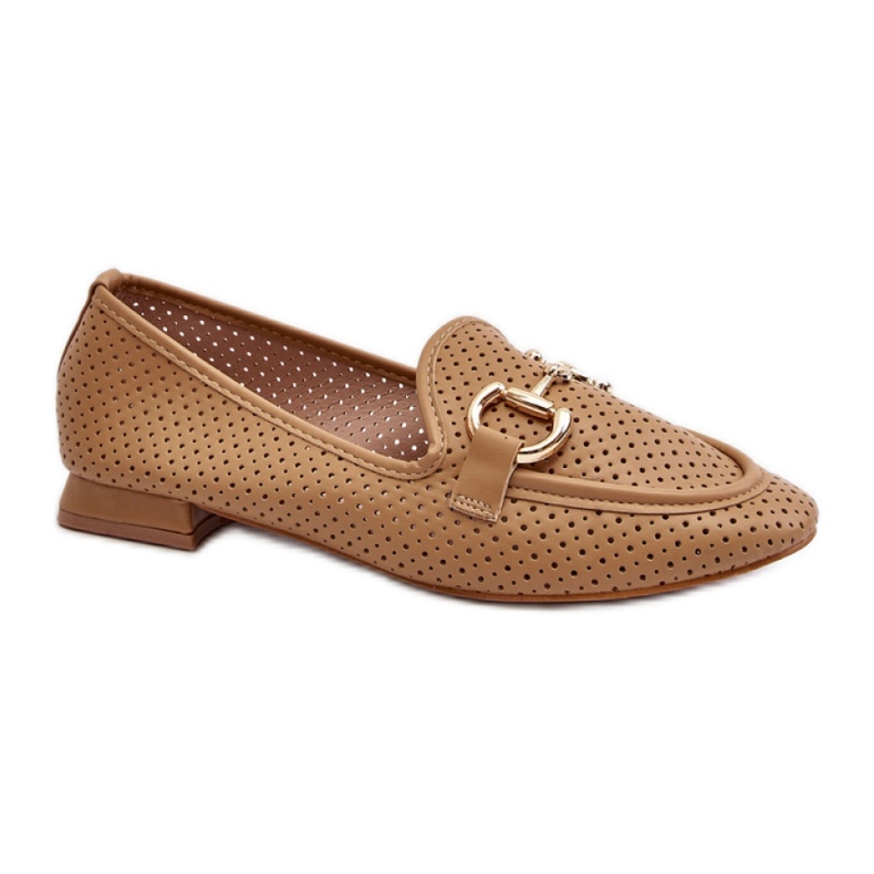 Mocassini bassi da donna color cammello marrone