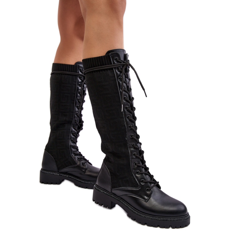 Stivali da donna con tomaia elastica Nero