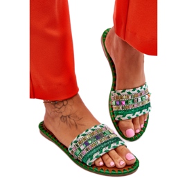 Infradito verdi decorate verde