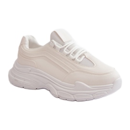 Scarpe sportive con suola spessa, bianche bianca