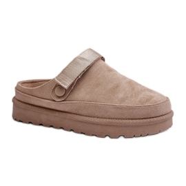 Ciabatte da donna beige con plateau
