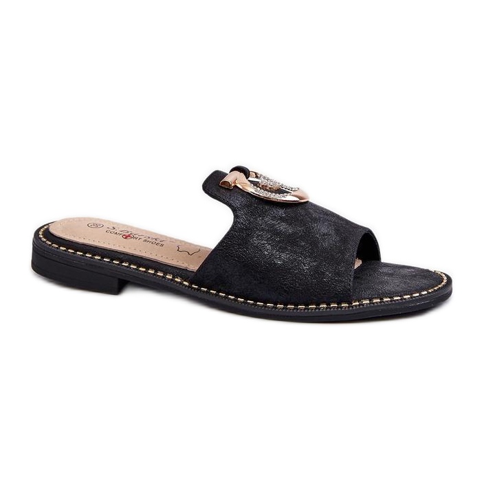 Infradito da donna con decorazione S.Barski Black nero