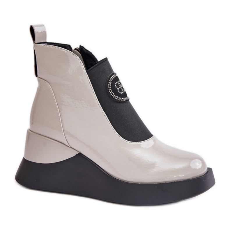 Stivaletti da donna sulla piattaforma S.Barski Light Grey grigio