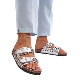 S.Barski Infradito da Donna Decorate con Fibbie Argento d'argento
