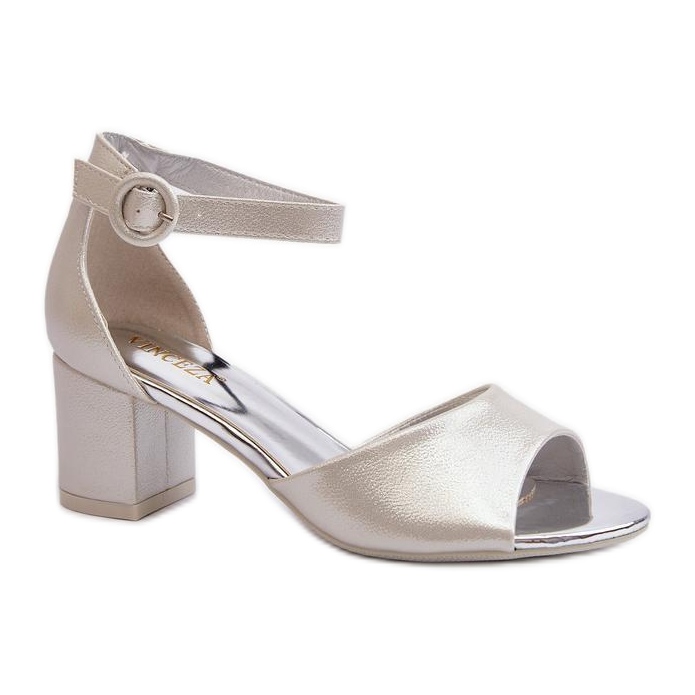 Sandali con tacco alto da donna Vinceza Silver grigio