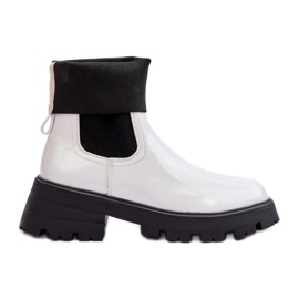 Step in style Stivaletti Chelsea Modello Pavo DES925M Vernice Bianca - Entra con stile bianco