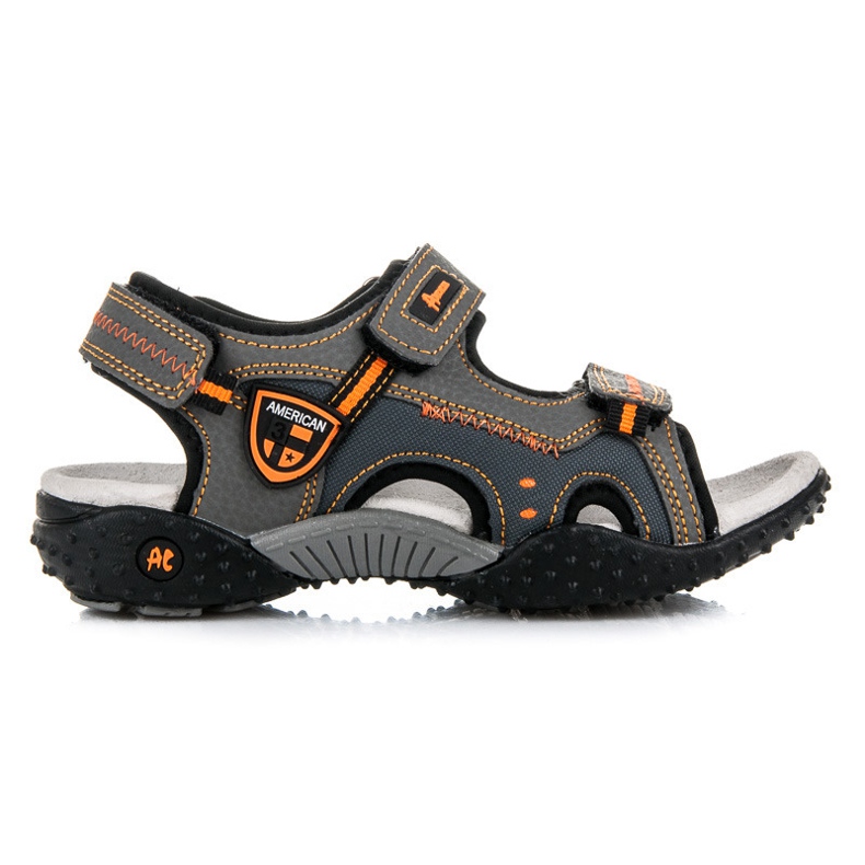 American Club Sandali da ragazzo con chiusura in velcro grigio