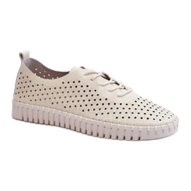 Sneakers da donna con motivo traforato Beige