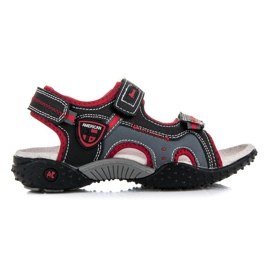 American Club Sandali da ragazzo con chiusura in velcro nero