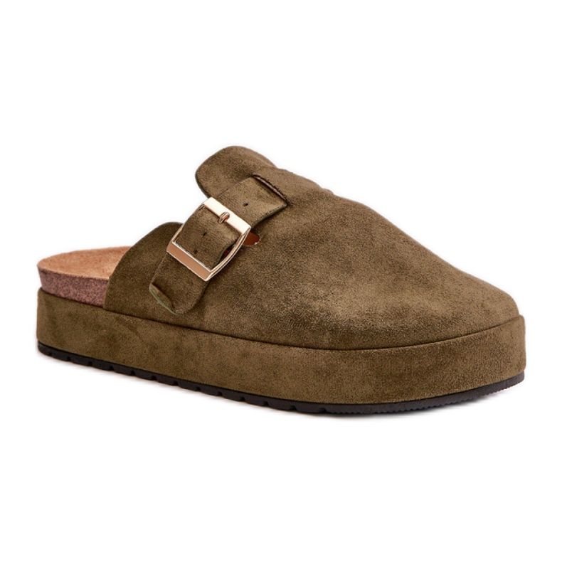 Pantofole da donna sulla piattaforma Green verde