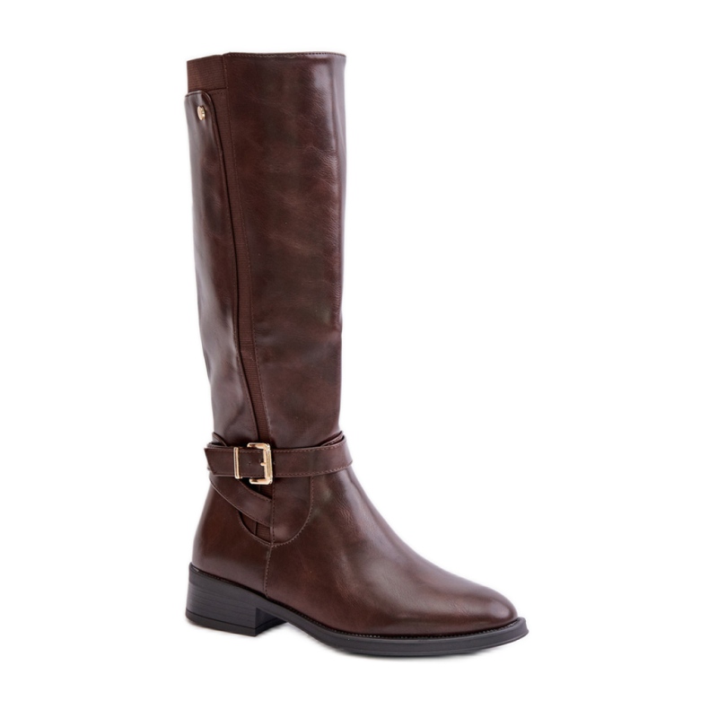 Stivali classici da donna con fibbia Marrone