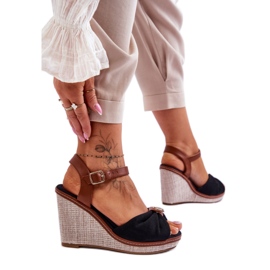 Sandali con zeppa neri da donna nero