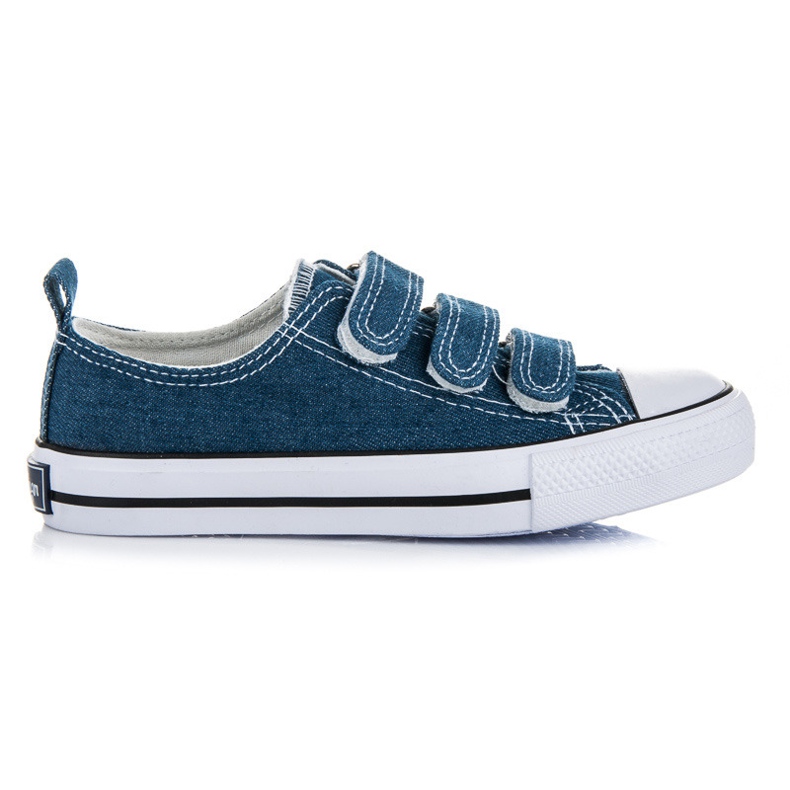 American Club Sneaker in velcro di jeans blu