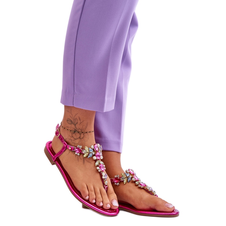 Sandali Da Donna Con Pietre Fucsia rosa