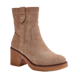 Stivaletti classici da donna Beige