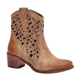 Stivali traforati da donna Lewski Beige