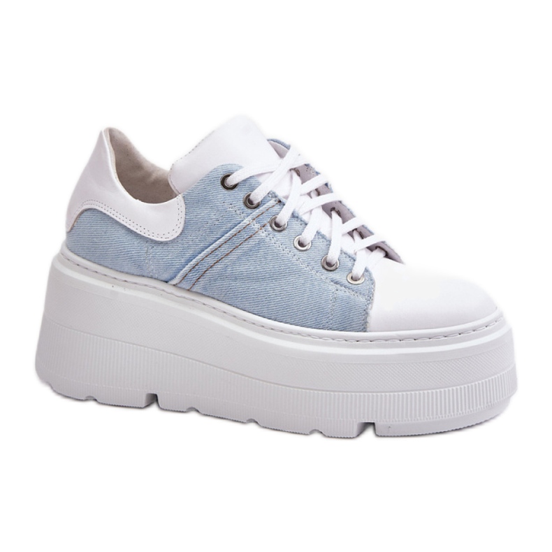 Scarpe sportive con plateau bianche Lewski bianca
