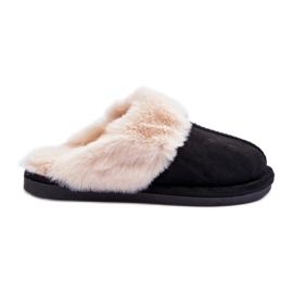 Pantofole da donna nere con pelliccia nero