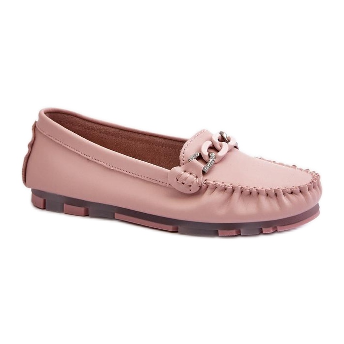 Mocassini da donna con decoro S.Barski Pink rosa
