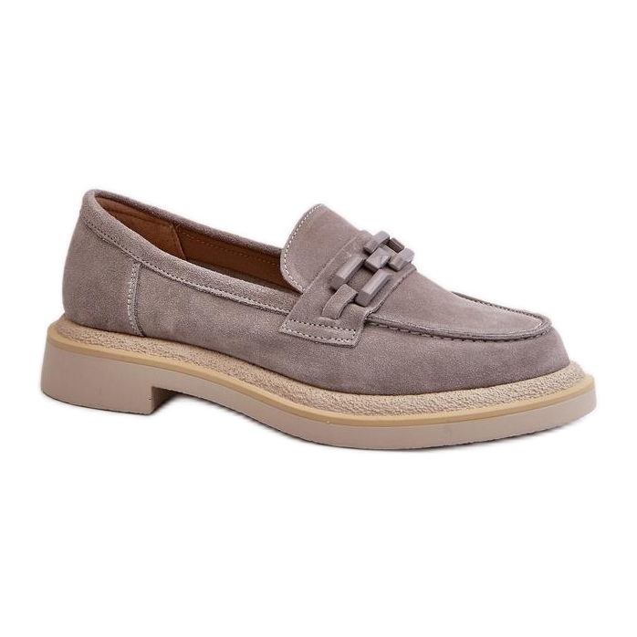 S. BARSKI Mocassini da donna con decoro Grigio