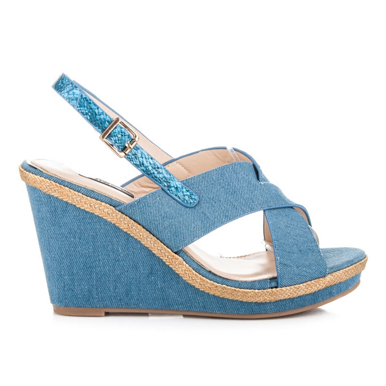 Vices Sandali in denim chiusi con fibbia blu