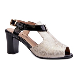 Step in style Sandali Modello Queenmarie ASA228-3 Oro/Nero - Entra con stile giallo