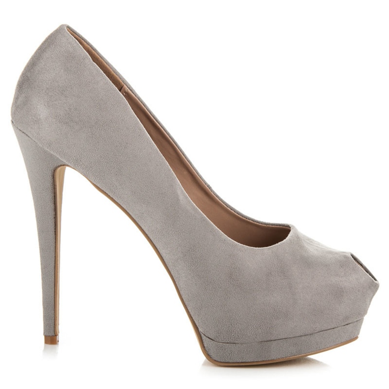 Vices Scarpe con tacco aperte in pelle scamosciata grigio