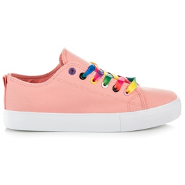 L&H Sneakers con lacci colorati rosa