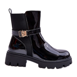 Step in style Stivaletti Chelsea Modello Elspetia F35-1 Black Varnish - Entra con stile nero