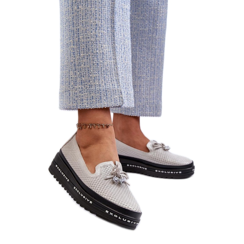 Step in style Mocassini Modello S.Barski LR400 Silver - Entra con stile grigio