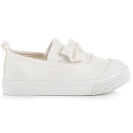 L&H Sneakers senza lacci con fiocco bianco