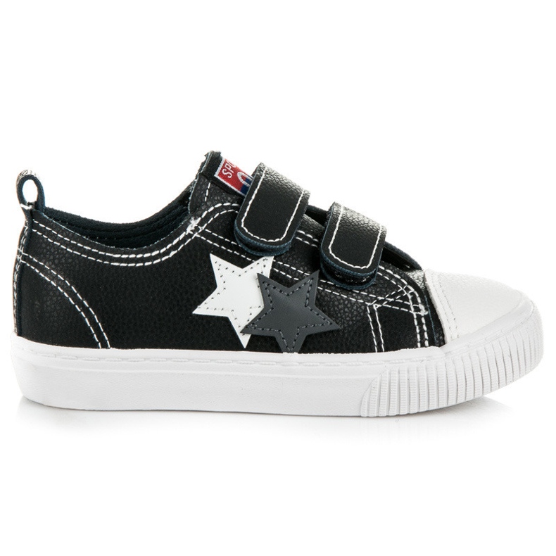 L&H Sneakers in pelle con velcro nero