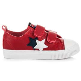 L&H Sneakers in pelle con velcro bianco rosso blu navy