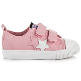 L&H Fermagli in velcro con eco pelle rosa