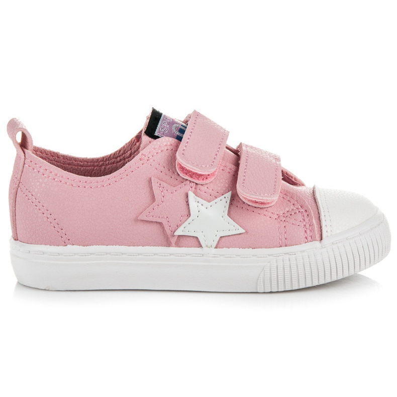 L&H Fermagli in velcro con eco pelle rosa
