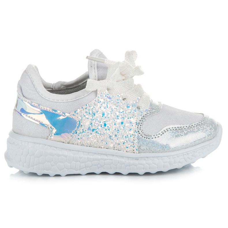 Scarpe annodate con glitter bianca